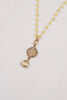 Short Yellow Quartz Necklace with Gold Pendant & Crystal Drop