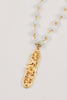 Gold Drop Pendant on Amazonite Rosary Beads