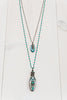 Hand Soldered Double Pendant Necklace on Rosary Chain of Blue Crystal and Hematite