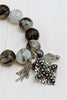 Statement Tourmalinated Quartz Charm Bracelet with Charms, Stones, and Pearls