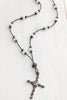 Sterling Silver Marcasite Cross on Moon Stone and Hematite Necklace