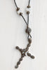 Sterling Silver Marcasite Cross on Moon Stone and Hematite Necklace