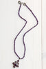Sterling Silver Amethyst Cross Pendant on Amethyst Faceted Beaded Necklace