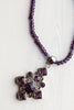 Sterling Silver Amethyst Cross Pendant on Amethyst Faceted Beaded Necklace