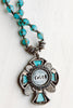 Vintage Collectible Irish "Miracle" Cross Pendant on Hand Strung Czech Glass Bead Necklace