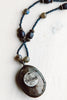 Blue Sapphire and Labradorite Hand Soldered Pendant on Sapphire and Labradorite Beaded Necklace