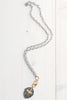 Silver and Matte Gold Cross Necklace on Silver Loop Metal Chain Modern Christian Style