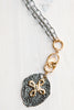 Silver and Matte Gold Cross Necklace on Silver Loop Metal Chain Modern Christian Style