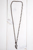 Angel Wing Crystal Silver Pendant Necklace with Gunmetal and Black Rosary Bead Chain