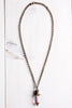 Faceted Crystal Iridescent Hand Soldered Pendant Necklace with Silver Chain