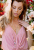 Pink and Cream Agate, Gold Plated Crystal Cross Necklace