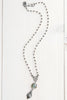 Faceted Labradorite and Vintage Filigree Pendant on Hematite Sterling Silver Rosary Chain