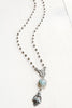 Faceted Labradorite and Vintage Filigree Pendant on Hematite Sterling Silver Rosary Chain