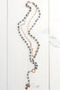 Double Layer Sodalite Gemstone Necklace with Vintage Pavé Sapphire Turkish Cross