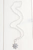 Sparkling Pavé Starburst Fleur-de-Lis Pendant on Faceted Crystal Rosary Bead Necklace