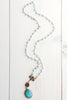 Bronze and Amazonite Rosary Chain Necklace