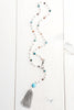 Silver Tassel Pendant on Amazonite and Freshwater Pearl Adjustable Y-Shaped Necklace