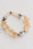 Golden Free Form Quartz Crystal Stretch Bracelet with Agate Beads