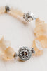 Golden Free Form Quartz Crystal Stretch Bracelet with Agate Beads