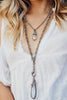 Faceted Crystal Iridescent Hand Soldered Pendant Necklace with Silver Chain
